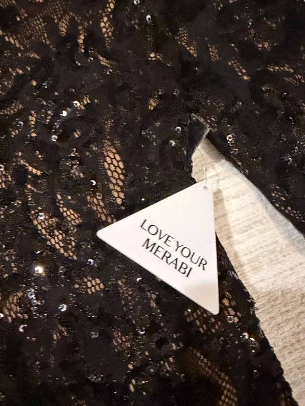 NADINE MERABI Black Sequin Lace Flared Jumpsuit - Picture 5 of 7